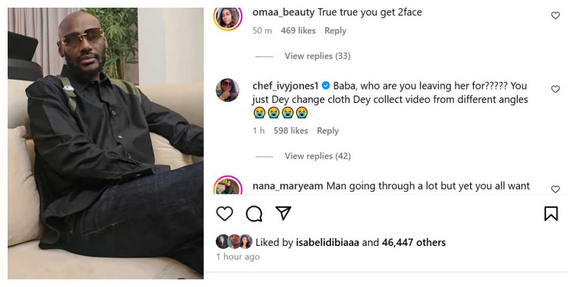 Annie Idibia and 2baba’s daughter reacts online to their marriage separation announcement