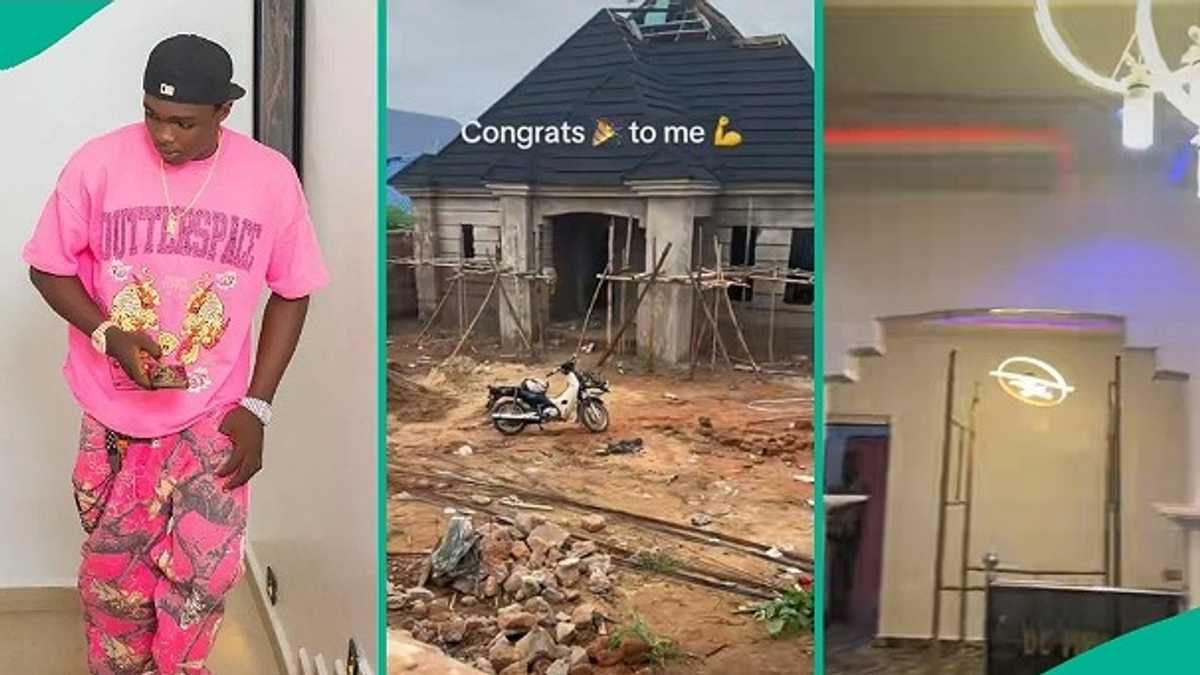 Nigerian Man Overjoyed as He Completes His First House, Video Shows Classy Interior