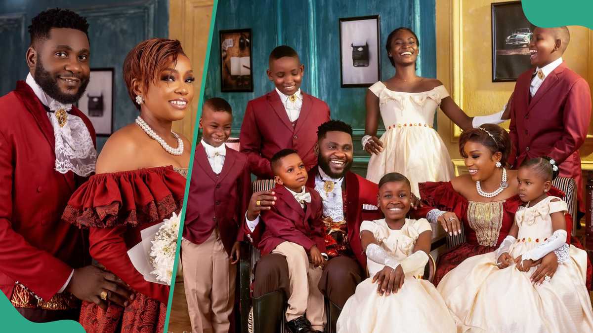 Actor Jide Awobona Marks Wedding Anniversary With Family Photos, Fans Ask Questions: “Seven Kids?”