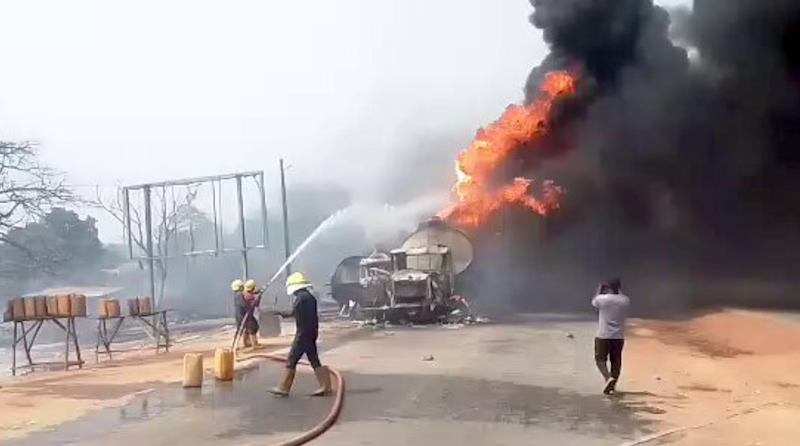 BREAKING: Many charred, others battling for life as petrol tanker burst into flames in Niger State [VIDEO]