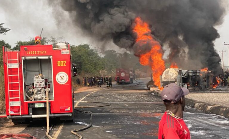 FRSC restores traffic after Lagos tanker fire