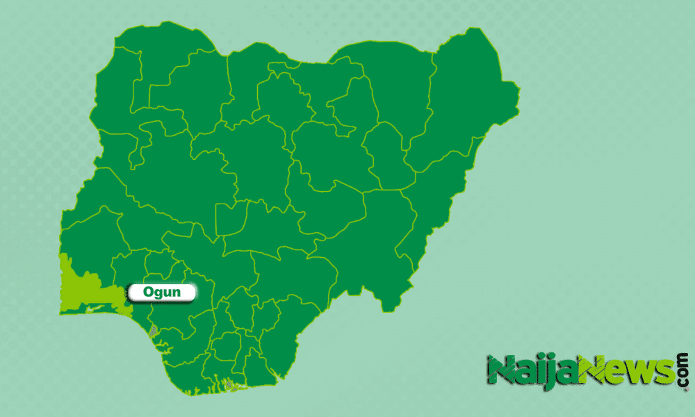 Map of Ogun State, Nigeria