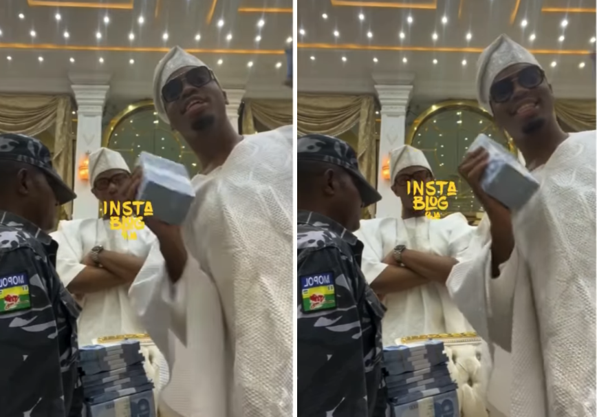 Outrage as popular billionaire, Olukoya’s son turns Nigerian policeman to ‘houseboy’ (video)