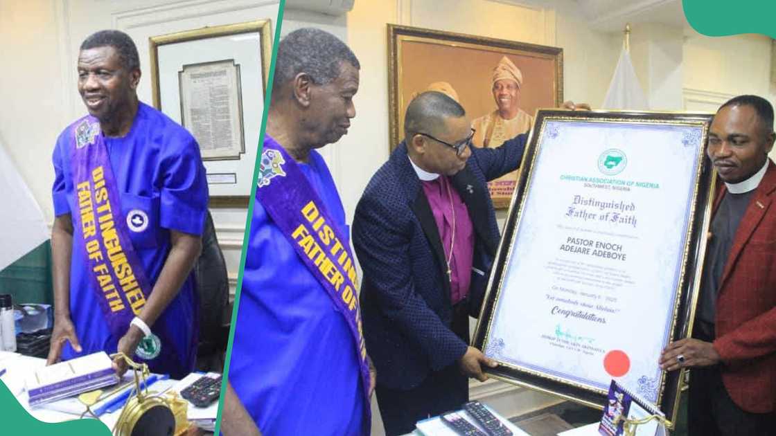 Pastor Enoch Adeboye of the RCCG has been decorated as the Distinguished Father of Faith by the Christian Association of Nigeria (CAN), Southwest region chapter.