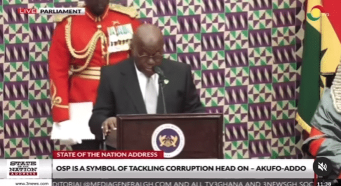 Watch moment ADC to Ghana President, Akufo-Addo collapsed during nationwide broadcast