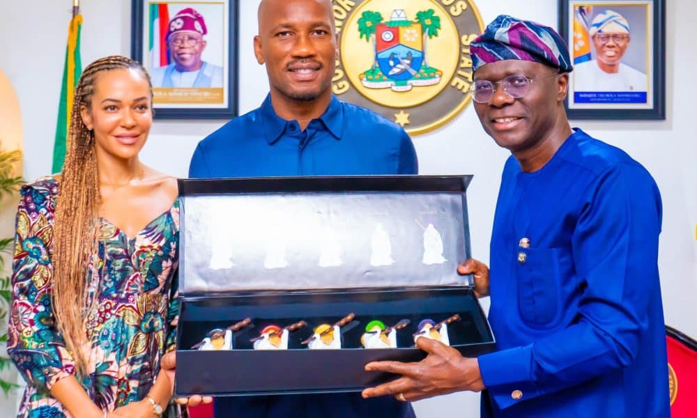 VIDEO: Ex-Chelsea Star, Didier Drogba Visits Gov Sanwo-Olu In Lagos