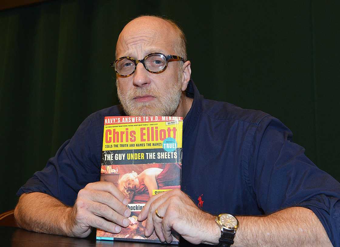 Chris Elliot promotes one of his books in New York