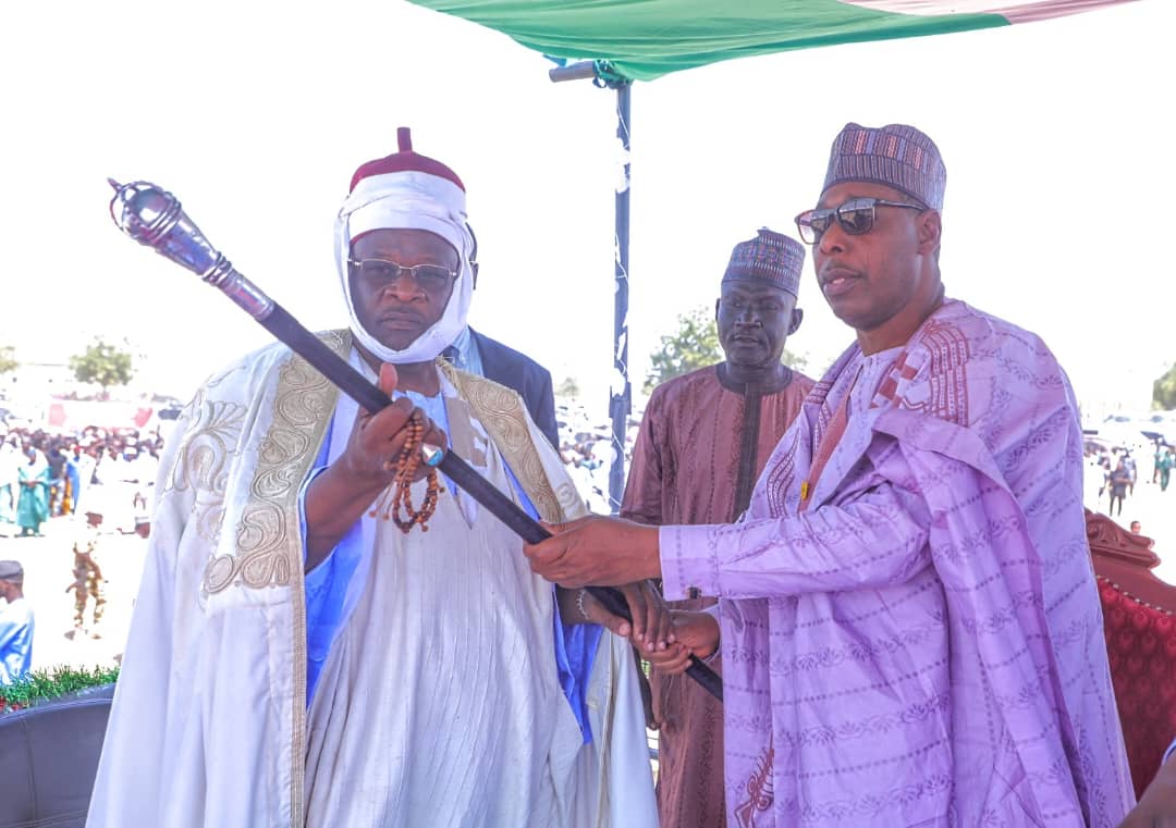 Gov Zulum Presents Staff Of Office To 13th Shehu Of Dikwa