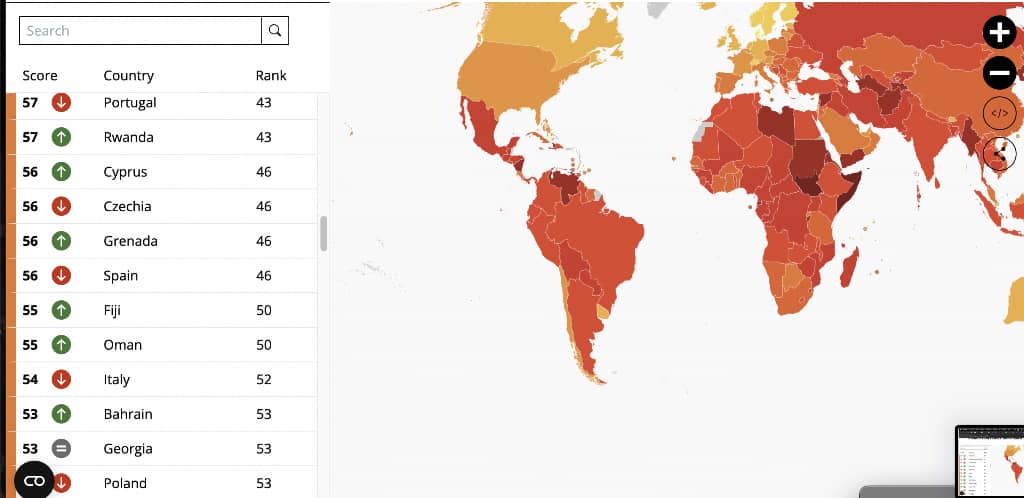 Nigeria Ranked 36th World's Most Corrupt Country In 2024