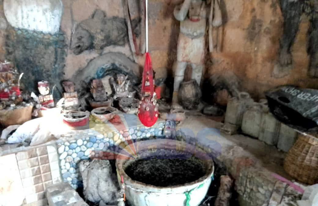 See scary photos of juju in sealed Okija Shrine by Anambra govt