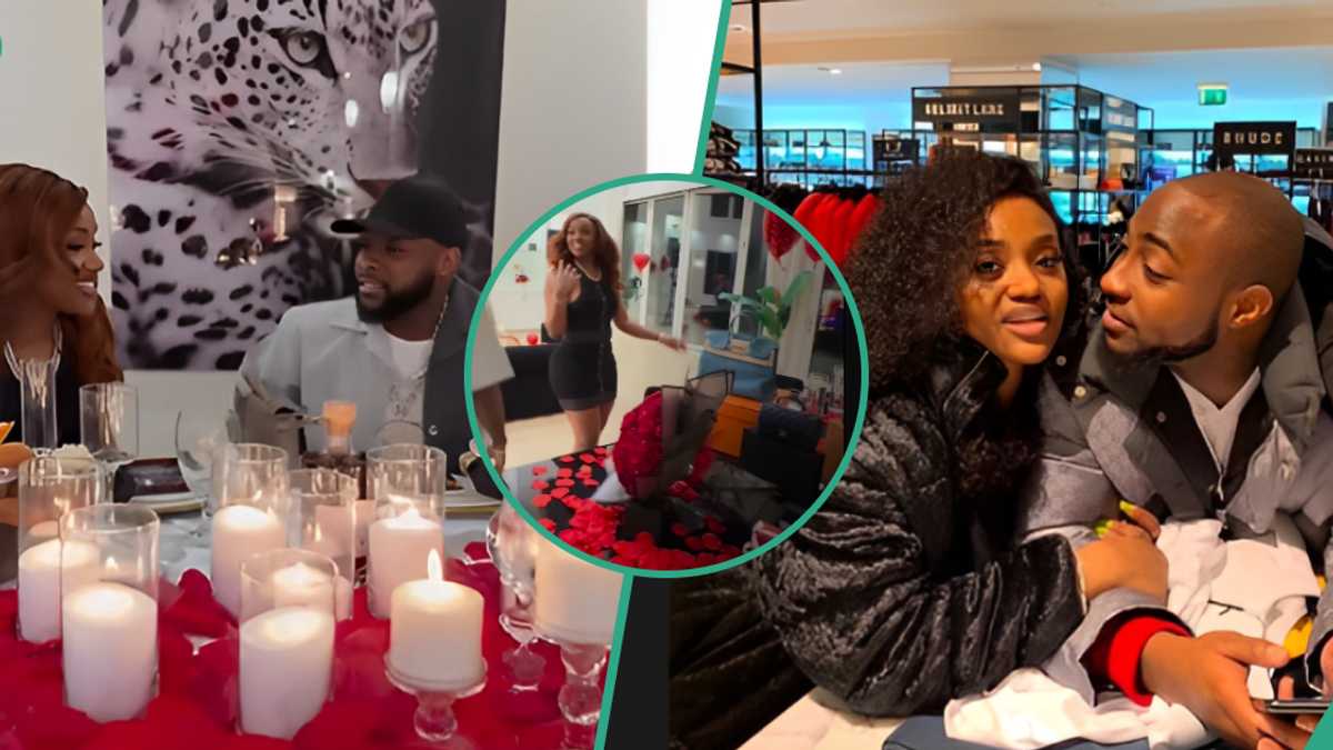 Valentine’s Day Davido and Chioma Take the Lead As Singer Spoils Wife With Gifts, Lavish Dinner Date