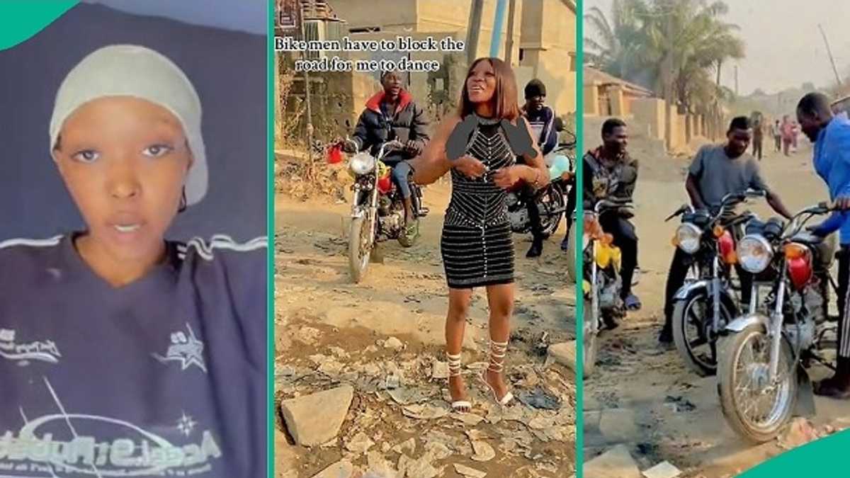 Okada Riders Force Lady to Dance after Blocking Her on Main Road, Video Gets Attention Online