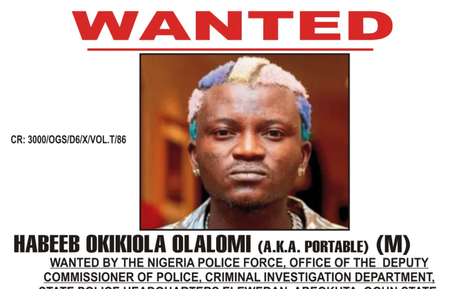 Portable declared wanted for attacking Ogun govt officials