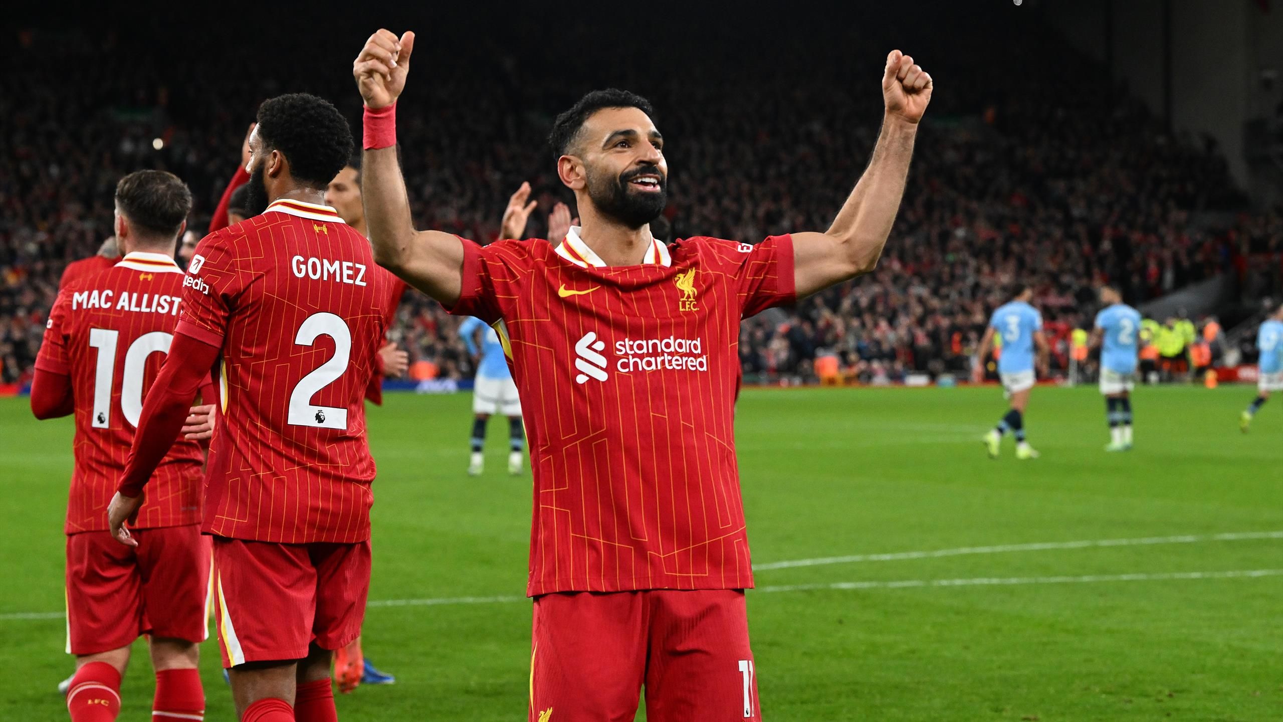 Salah, Szoboszlai Score As Liverpool Edge Man City