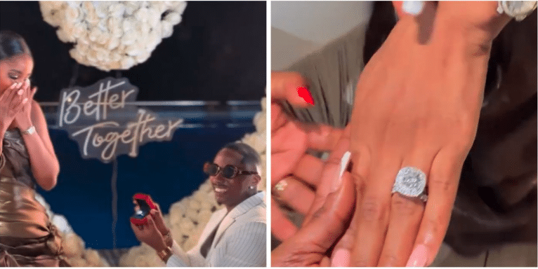 Singer Juma Jux, Proposes To Iyabo Ojo’s Daughter, Pricilla For The Second Time With ₦75 Million Diamond Ring