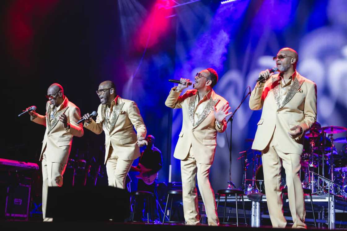 Alexander Morris, Lawrence Payton Jr., Ronnie McNeir, and Michael Brock of The Four Tops at Pickering Casino Resort in Pickering, Ontario